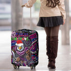 Merry Christmas Manly Warringah Sea Eagles Luggage Cover Aboriginal Santa Rugby Mascot - Silvertails
