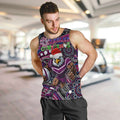 Merry Christmas Manly Warringah Sea Eagles Men Tank Top Aboriginal Santa Rugby Mascot - Silvertails