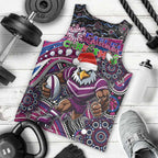 Merry Christmas Manly Warringah Sea Eagles Men Tank Top Aboriginal Santa Rugby Mascot - Silvertails