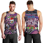 Merry Christmas Manly Warringah Sea Eagles Men Tank Top Aboriginal Santa Rugby Mascot - Silvertails