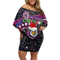 Merry Christmas Manly Warringah Sea Eagles Off Shoulder Short Dress Aboriginal Santa Rugby Mascot - Silvertails
