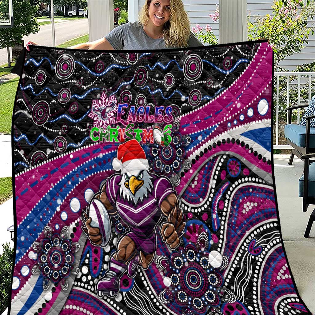 Merry Christmas Manly Warringah Sea Eagles Quilt Aboriginal Santa Rugby Mascot - Silvertails