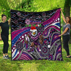 Merry Christmas Manly Warringah Sea Eagles Quilt Aboriginal Santa Rugby Mascot - Silvertails