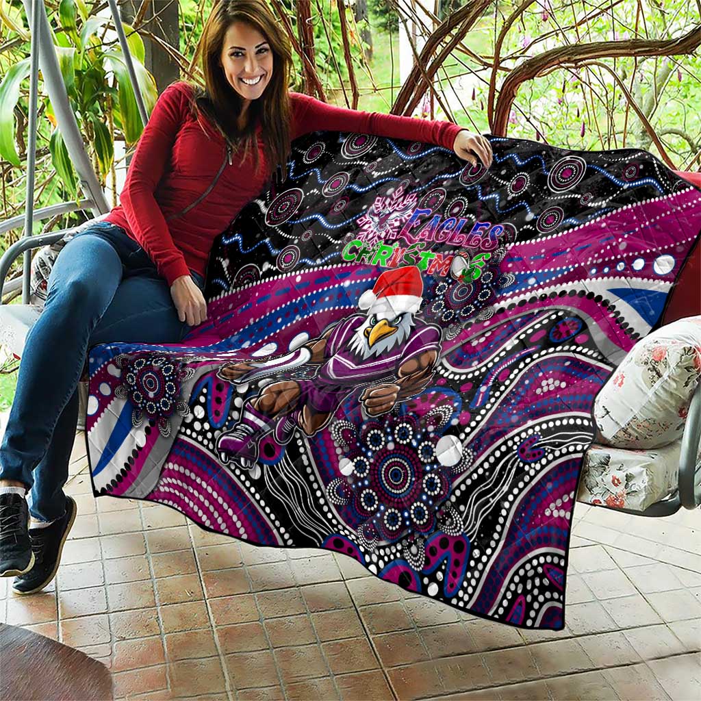 Merry Christmas Manly Warringah Sea Eagles Quilt Aboriginal Santa Rugby Mascot - Silvertails