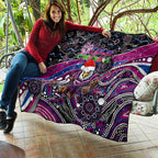 Merry Christmas Manly Warringah Sea Eagles Quilt Aboriginal Santa Rugby Mascot - Silvertails
