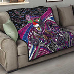 Merry Christmas Manly Warringah Sea Eagles Quilt Aboriginal Santa Rugby Mascot - Silvertails