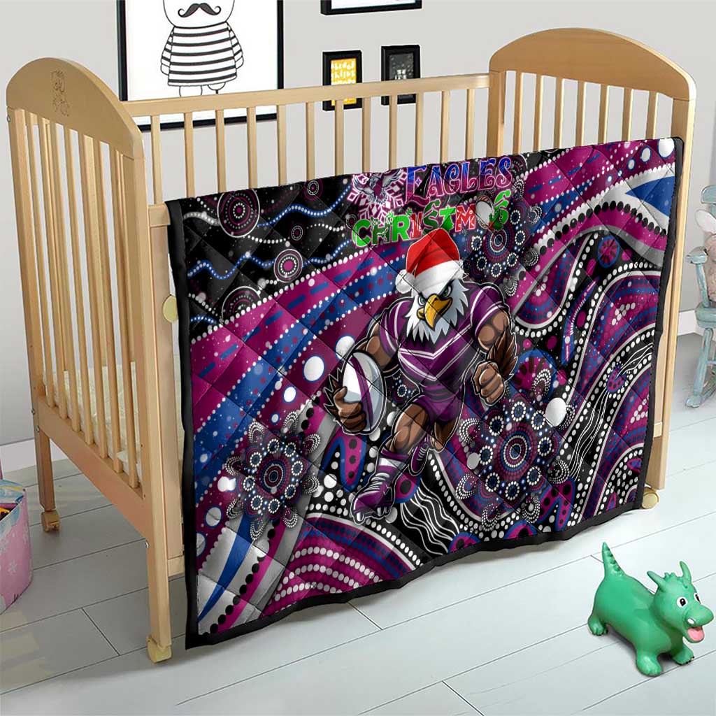 Merry Christmas Manly Warringah Sea Eagles Quilt Aboriginal Santa Rugby Mascot - Silvertails