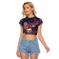 Merry Christmas Manly Warringah Sea Eagles Raglan Cropped T Shirt Aboriginal Santa Rugby Mascot - Silvertails