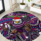 Merry Christmas Manly Warringah Sea Eagles Round Carpet Aboriginal Santa Rugby Mascot - Silvertails