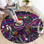 Merry Christmas Manly Warringah Sea Eagles Round Carpet Aboriginal Santa Rugby Mascot - Silvertails