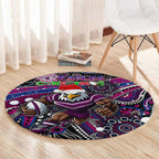 Merry Christmas Manly Warringah Sea Eagles Round Carpet Aboriginal Santa Rugby Mascot - Silvertails