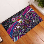 Merry Christmas Manly Warringah Sea Eagles Rubber Doormat Aboriginal Santa Rugby Mascot - Silvertails