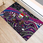 Merry Christmas Manly Warringah Sea Eagles Rubber Doormat Aboriginal Santa Rugby Mascot - Silvertails