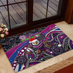 Merry Christmas Manly Warringah Sea Eagles Rubber Doormat Aboriginal Santa Rugby Mascot - Silvertails