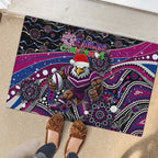 Merry Christmas Manly Warringah Sea Eagles Rubber Doormat Aboriginal Santa Rugby Mascot - Silvertails