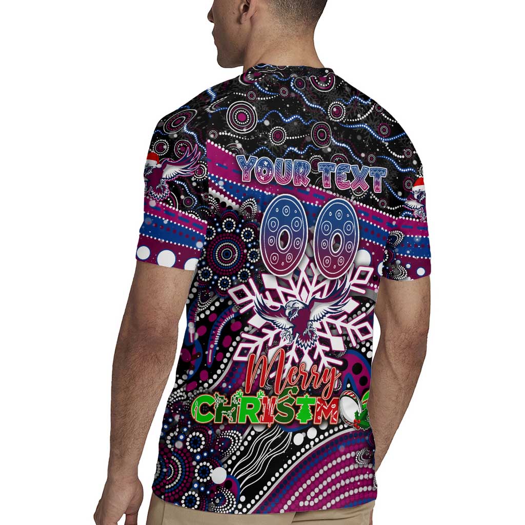Merry Christmas Manly Warringah Sea Eagles Rugby Jersey Aboriginal Santa Rugby Mascot - Silvertails