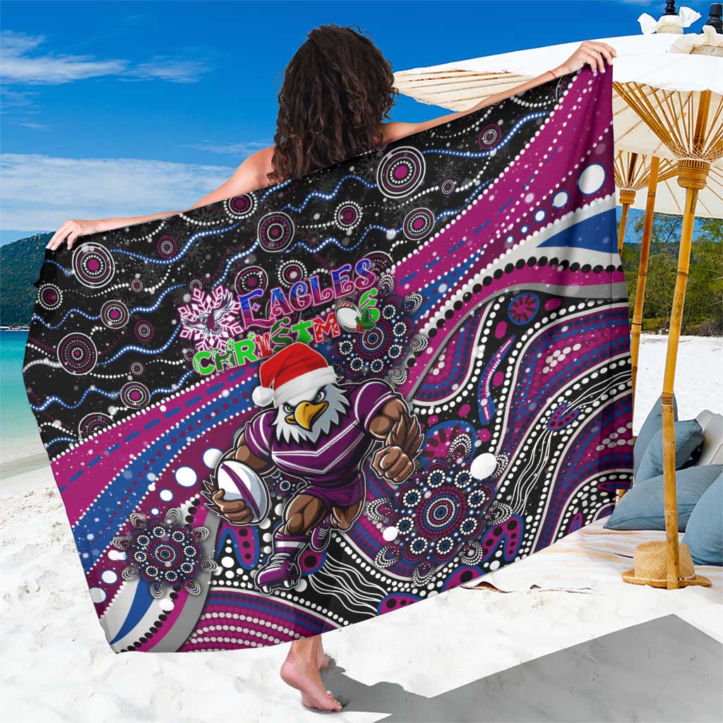 Merry Christmas Manly Warringah Sea Eagles Sarong Aboriginal Santa Rugby Mascot - Silvertails