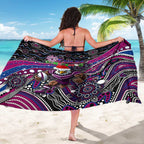 Merry Christmas Manly Warringah Sea Eagles Sarong Aboriginal Santa Rugby Mascot - Silvertails