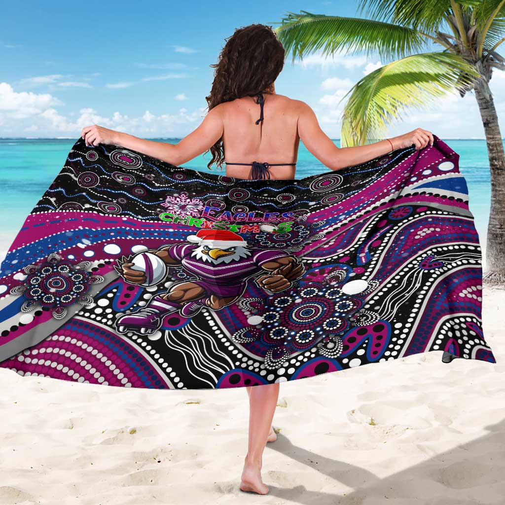 Merry Christmas Manly Warringah Sea Eagles Sarong Aboriginal Santa Rugby Mascot - Silvertails