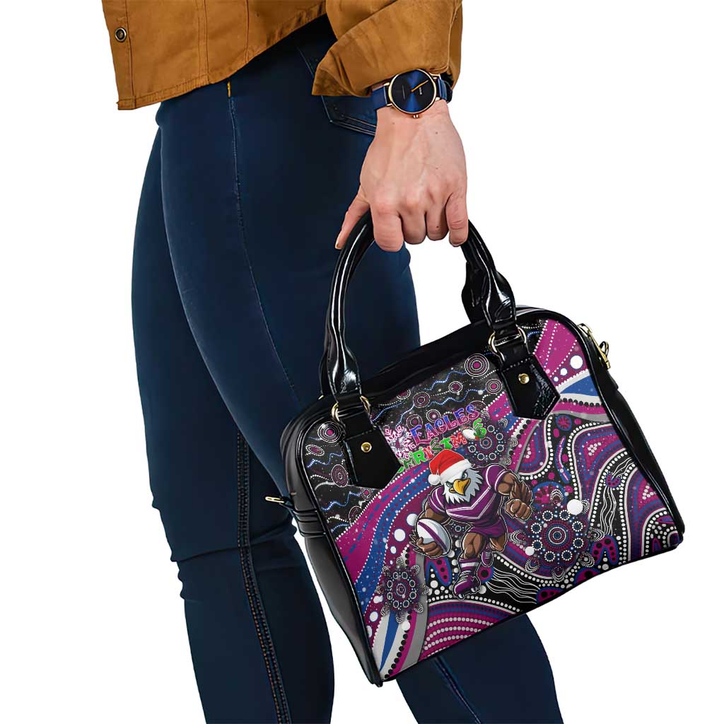 Merry Christmas Manly Warringah Sea Eagles Shoulder Handbag Aboriginal Santa Rugby Mascot - Silvertails