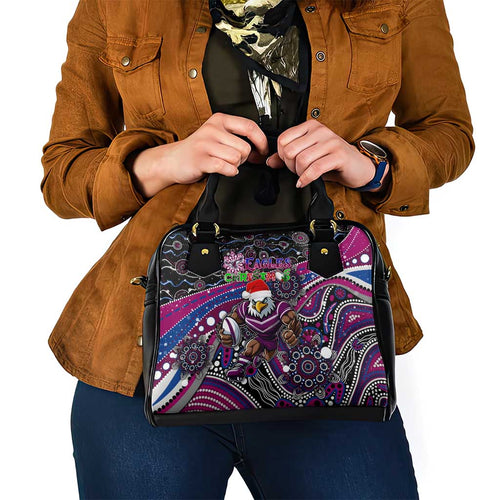 Merry Christmas Manly Warringah Sea Eagles Shoulder Handbag Aboriginal Santa Rugby Mascot - Silvertails