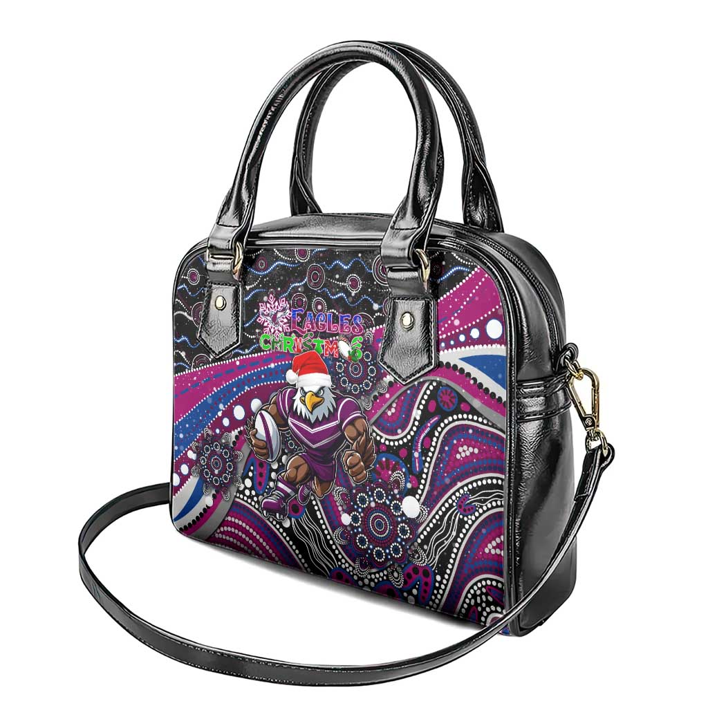 Merry Christmas Manly Warringah Sea Eagles Shoulder Handbag Aboriginal Santa Rugby Mascot - Silvertails