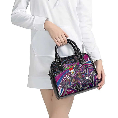 Merry Christmas Manly Warringah Sea Eagles Shoulder Handbag Aboriginal Santa Rugby Mascot - Silvertails