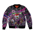 Merry Christmas Manly Warringah Sea Eagles Sleeve Zip Bomber Jacket Aboriginal Santa Rugby Mascot - Silvertails