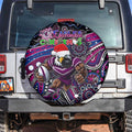Merry Christmas Manly Warringah Sea Eagles Spare Tire Cover Aboriginal Santa Rugby Mascot - Silvertails