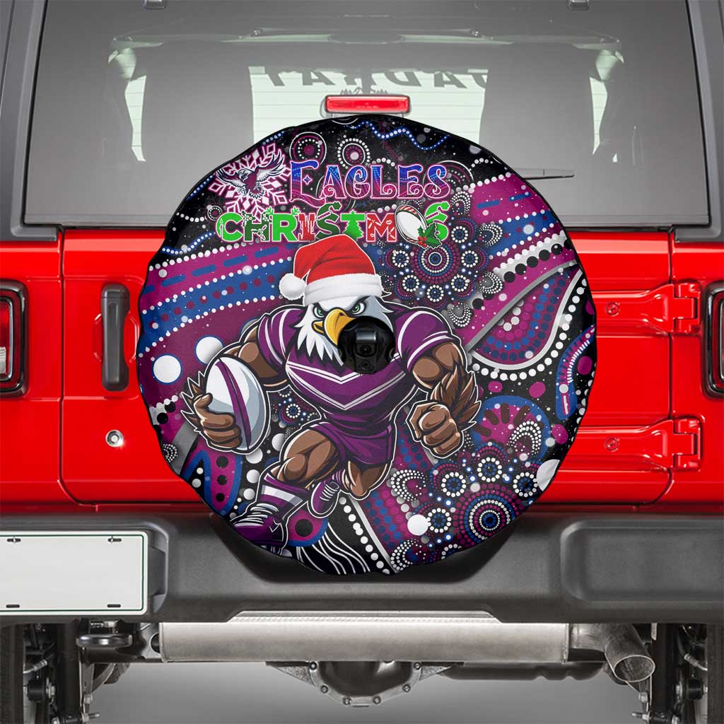 Merry Christmas Manly Warringah Sea Eagles Spare Tire Cover Aboriginal Santa Rugby Mascot - Silvertails