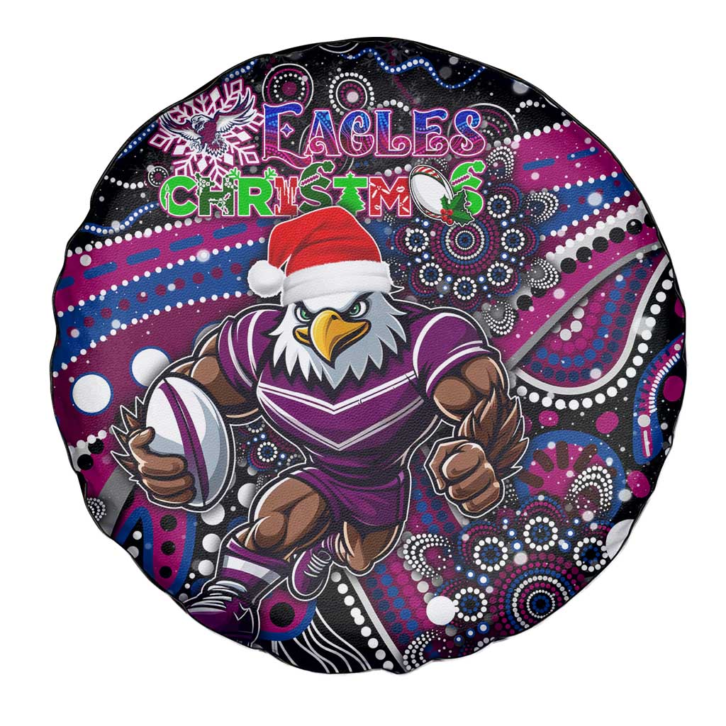 Merry Christmas Manly Warringah Sea Eagles Spare Tire Cover Aboriginal Santa Rugby Mascot - Silvertails
