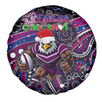 Merry Christmas Manly Warringah Sea Eagles Spare Tire Cover Aboriginal Santa Rugby Mascot - Silvertails