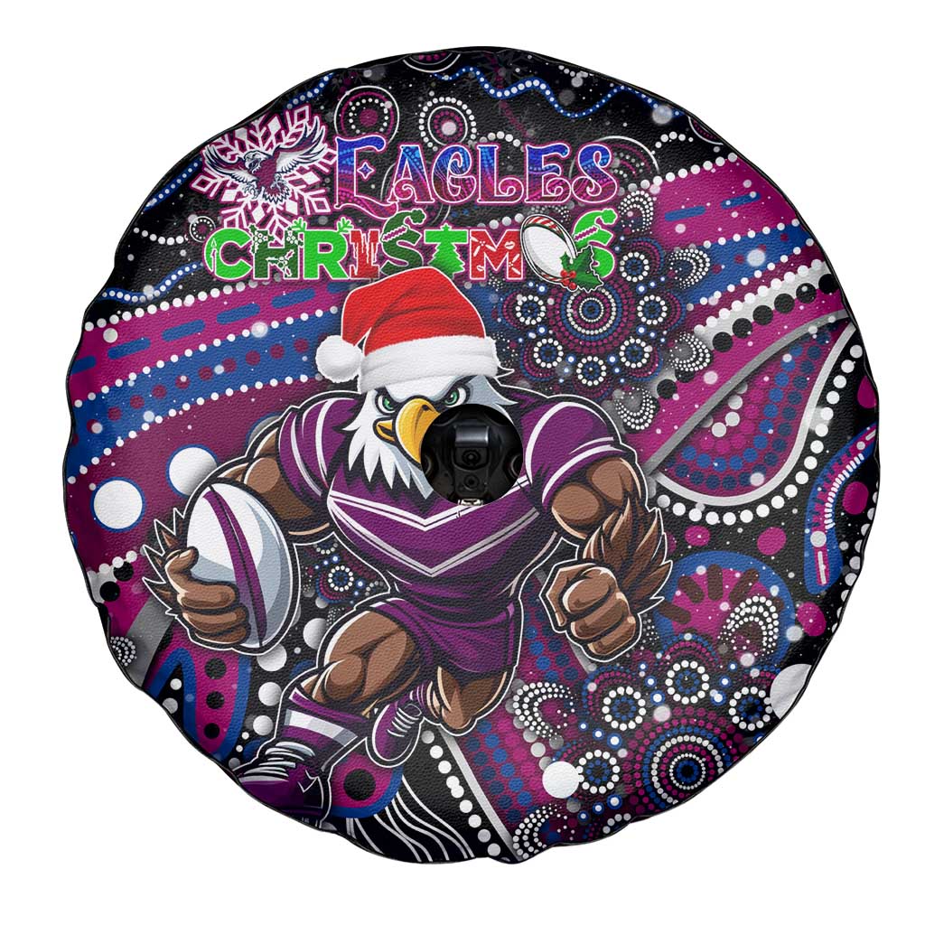 Merry Christmas Manly Warringah Sea Eagles Spare Tire Cover Aboriginal Santa Rugby Mascot - Silvertails