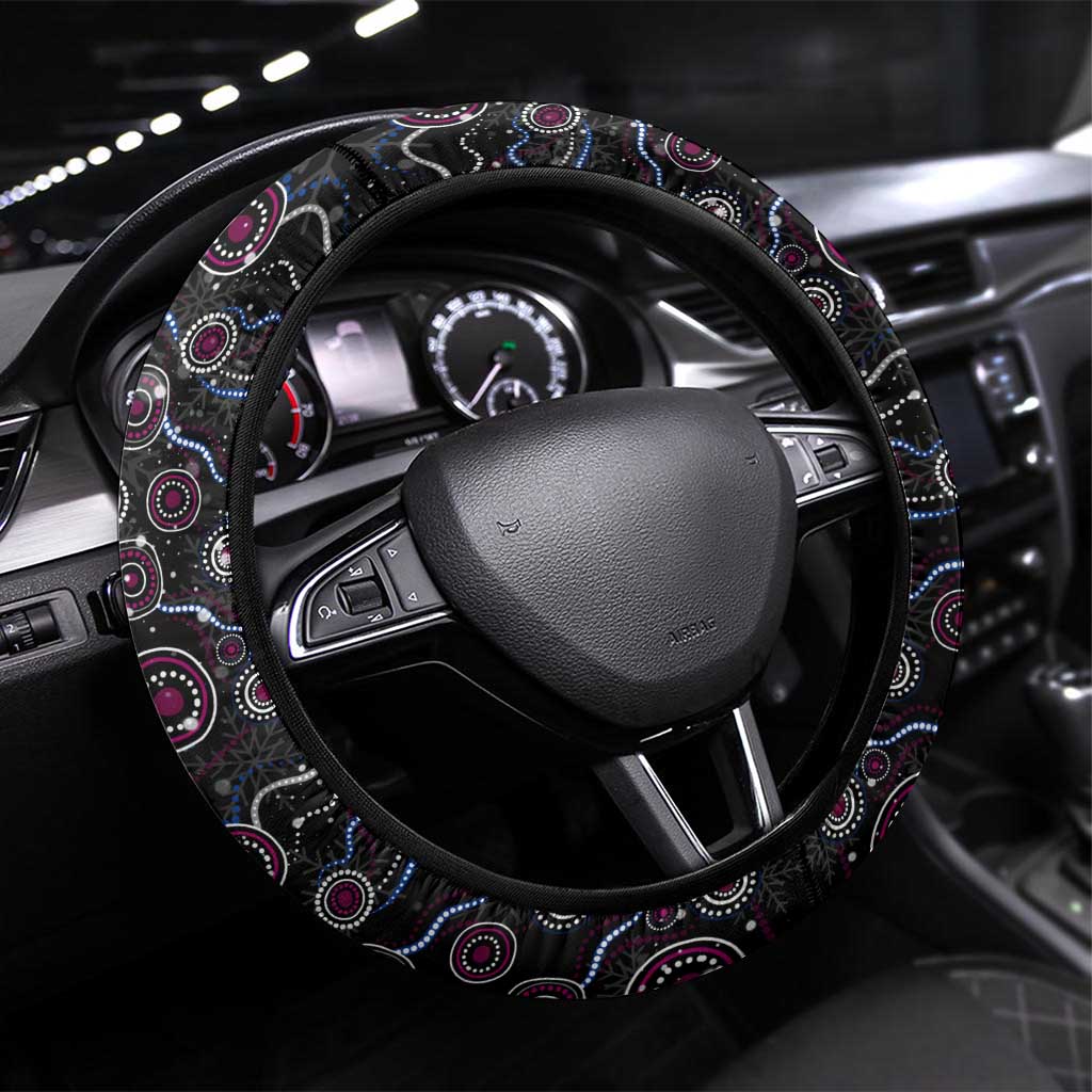 Merry Christmas Manly Warringah Sea Eagles Steering Wheel Cover Aboriginal Santa Rugby Mascot - Silvertails