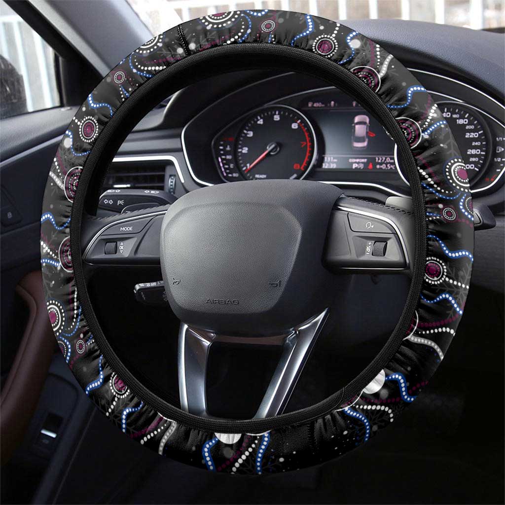 Merry Christmas Manly Warringah Sea Eagles Steering Wheel Cover Aboriginal Santa Rugby Mascot - Silvertails