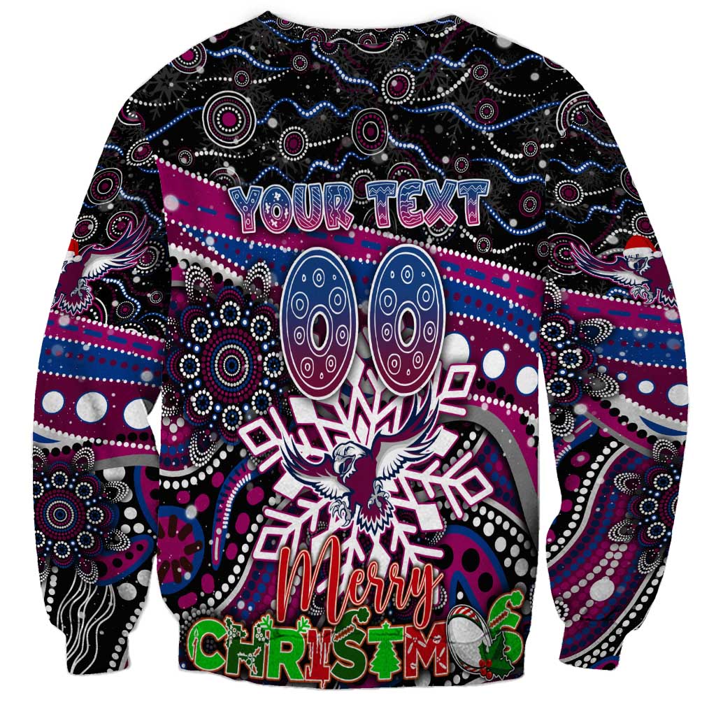 Merry Christmas Manly Warringah Sea Eagles Sweatshirt Aboriginal Santa Rugby Mascot - Silvertails