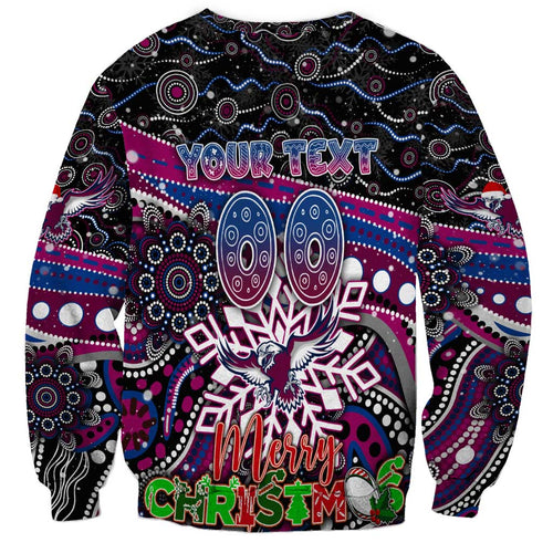 Merry Christmas Manly Warringah Sea Eagles Sweatshirt Aboriginal Santa Rugby Mascot - Silvertails