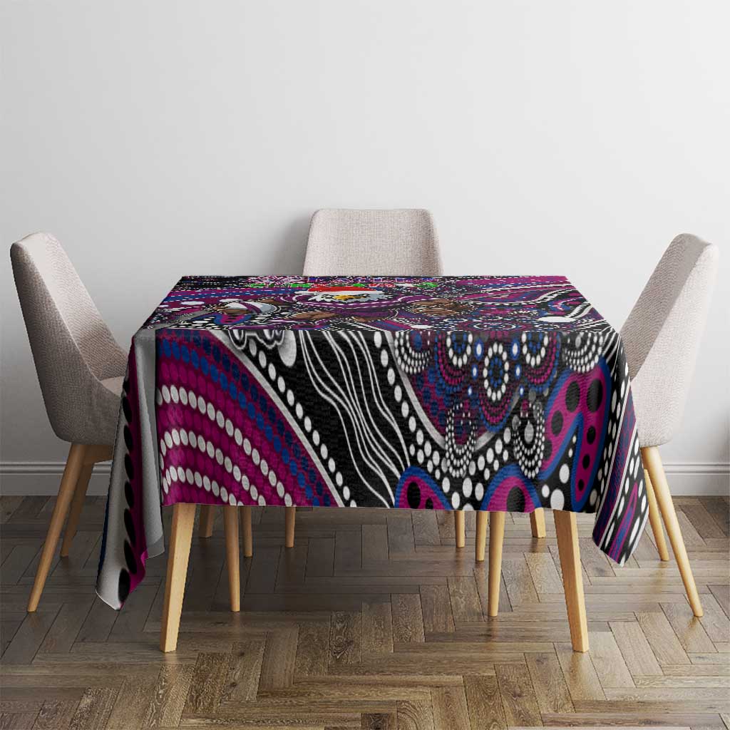Merry Christmas Manly Warringah Sea Eagles Tablecloth Aboriginal Santa Rugby Mascot - Silvertails