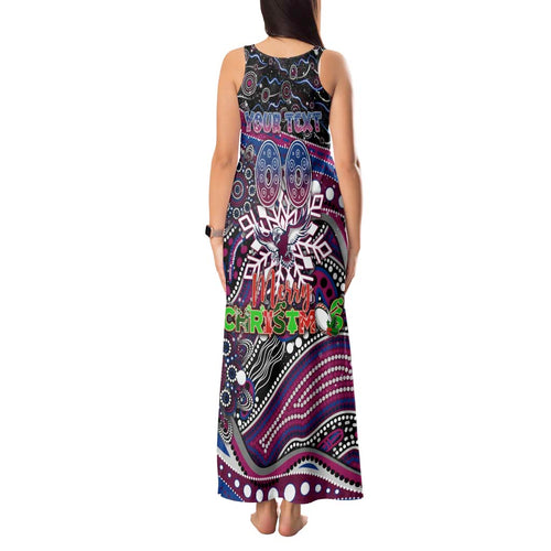 Merry Christmas Manly Warringah Sea Eagles Tank Maxi Dress Aboriginal Santa Rugby Mascot - Silvertails