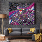 Merry Christmas Manly Warringah Sea Eagles Tapestry Aboriginal Santa Rugby Mascot - Silvertails