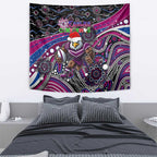Merry Christmas Manly Warringah Sea Eagles Tapestry Aboriginal Santa Rugby Mascot - Silvertails
