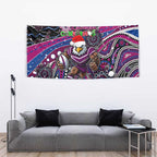 Merry Christmas Manly Warringah Sea Eagles Tapestry Aboriginal Santa Rugby Mascot - Silvertails