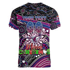 Merry Christmas Manly Warringah Sea Eagles Women V-Neck T-Shirt Aboriginal Santa Rugby Mascot - Silvertails