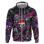 Merry Christmas Manly Warringah Sea Eagles Zip Hoodie Aboriginal Santa Rugby Mascot - Silvertails