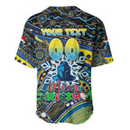 Merry Christmas Gold Coast Titans Baseball Jersey Aboriginal Santa Rugby Mascot - Light Blue