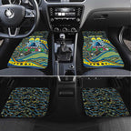 Merry Christmas Gold Coast Titans Car Mats Aboriginal Santa Rugby Mascot - Light Blue
