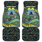 Merry Christmas Gold Coast Titans Car Mats Aboriginal Santa Rugby Mascot - Light Blue
