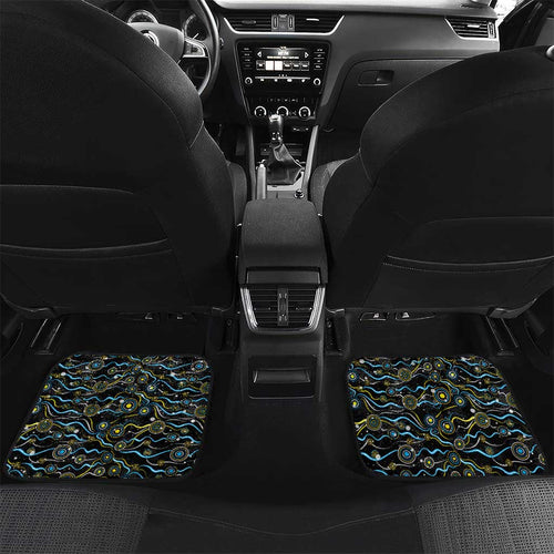 Merry Christmas Gold Coast Titans Car Mats Aboriginal Santa Rugby Mascot - Light Blue