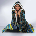 Merry Christmas Gold Coast Titans Hooded Blanket Aboriginal Santa Rugby Mascot - Light Blue