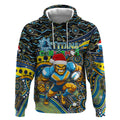 Merry Christmas Gold Coast Titans Hoodie Aboriginal Santa Rugby Mascot - Light Blue